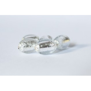 Ručně vinuté skleněné perly – krystalové sklo se stříbrem