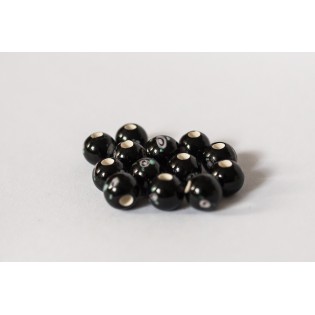 Ručně vinuté skleněné perly – černé kulaté