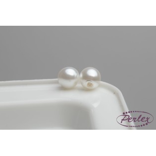 Půldírová perla lesklá bílá